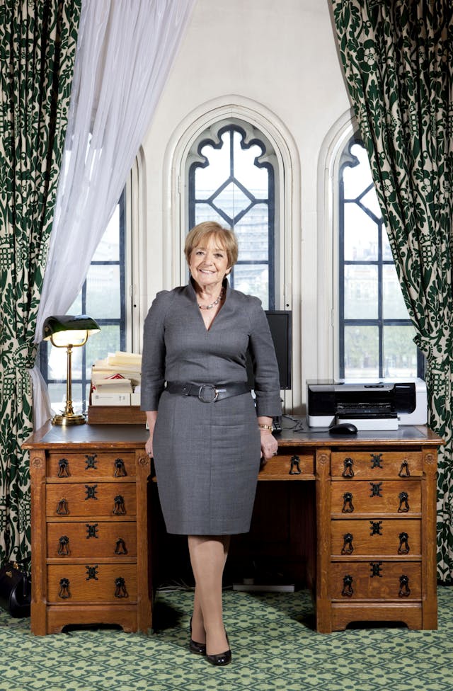 The Rt Hon Margaret Hodge MBE PC MP in her office of the Public Accounts Committee House of Commons, London, UK - May 2012