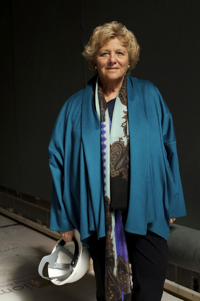 Dame Vivien Duffield DBE at the building site of the new Jewish Community Centre, north London, UK - April 2013